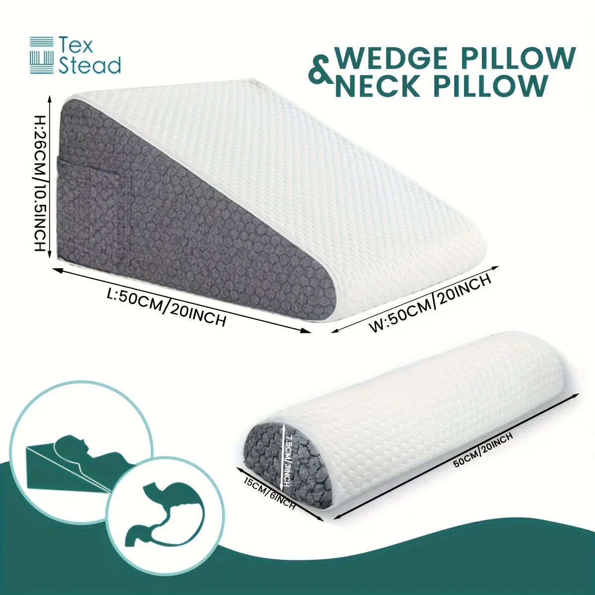 Afralia™ Memory Foam Wedge Pillow: Comfortable Sleep Support Triangle Pillow