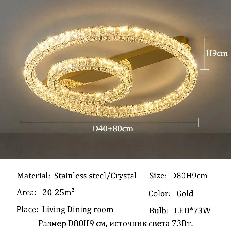 Afralia™ Gold Crystal Ceiling Lights for Elegant Home Decor