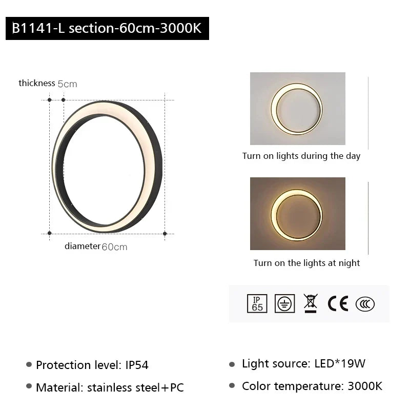 Afralia™ LED Outdoor Moon Wall Lamp Waterproof Modern Minimalist Sconce for Courtyard Balcony