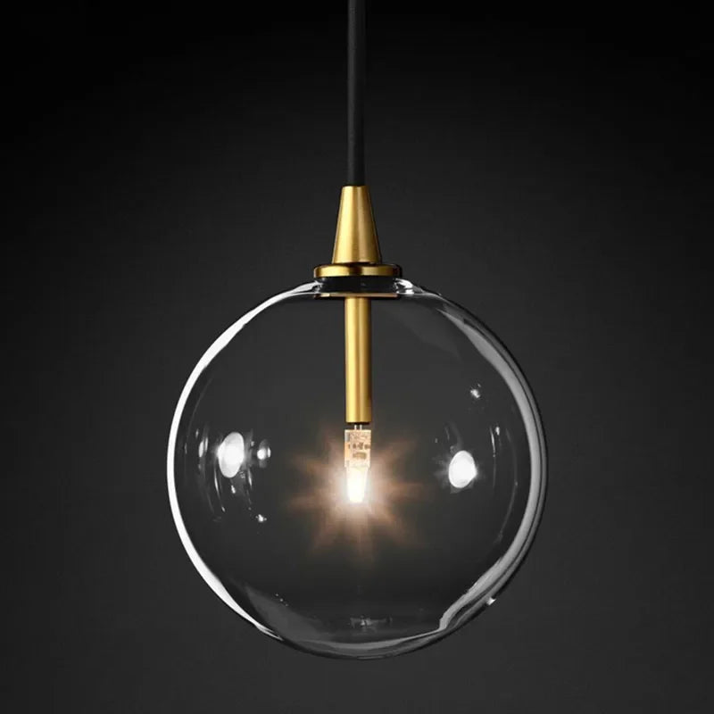 Afralia™ Gold Metal Globe Pendant Light with LED G4 Bulb for Dining Room