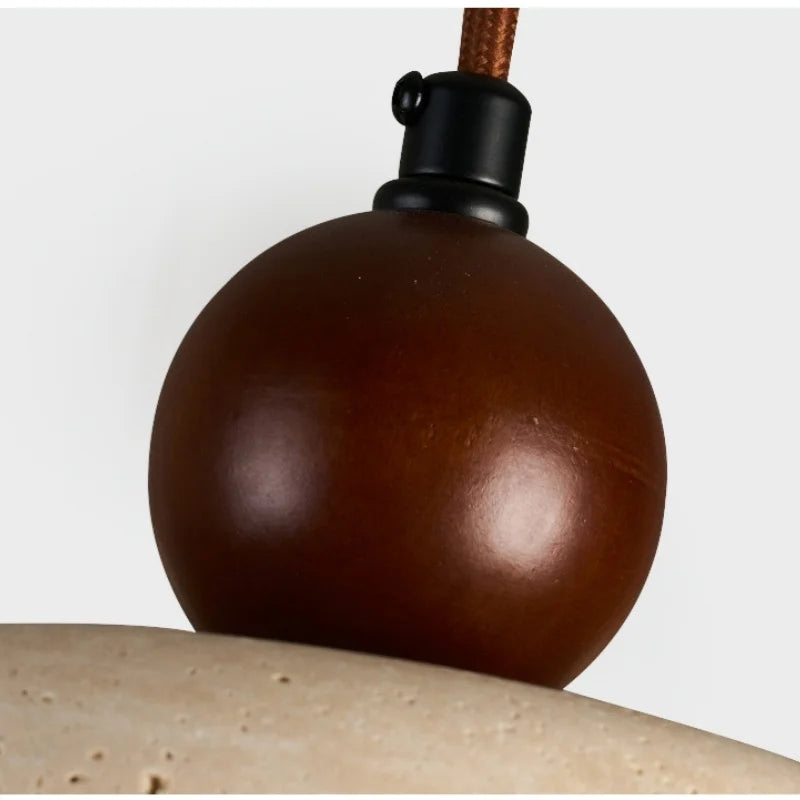 Afralia™ White Glass LED Pendant Lamp with Wood Base - Nordic Modern Hanging Light