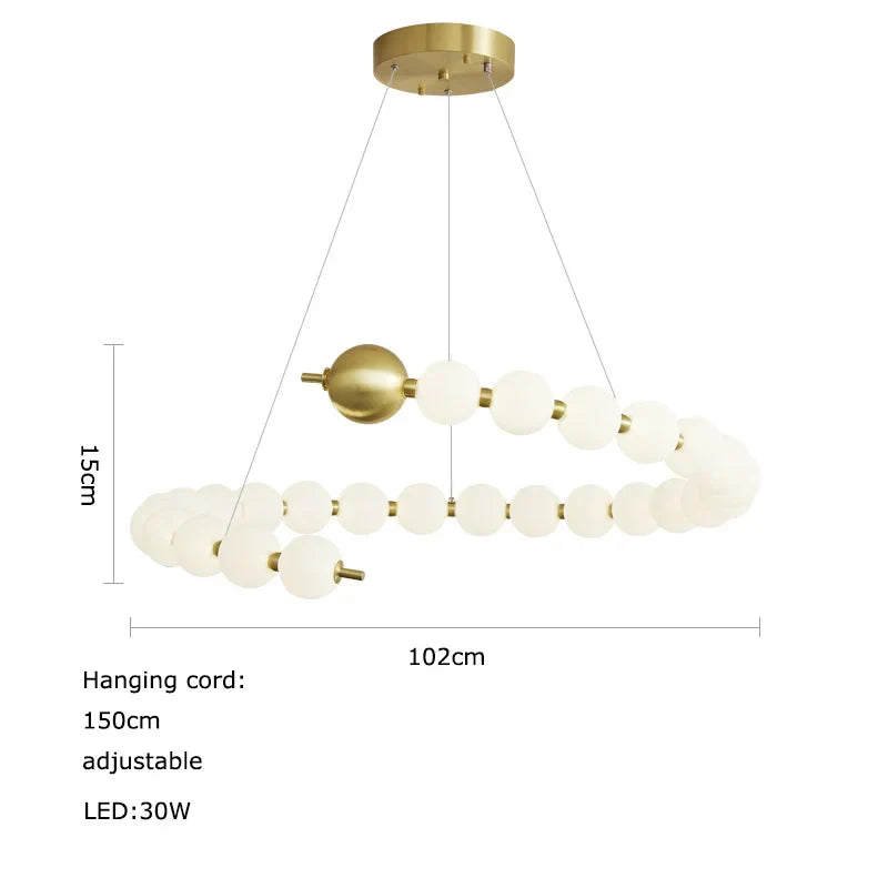 Afralia™ Love Gold Chrome Chandelier LED Suspension Lighting for Dinning Room