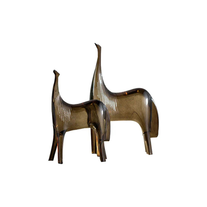 Afralia™ Horse Couple & Foal Sculpture Set - Abstract Animal Ornaments for Home Decor
