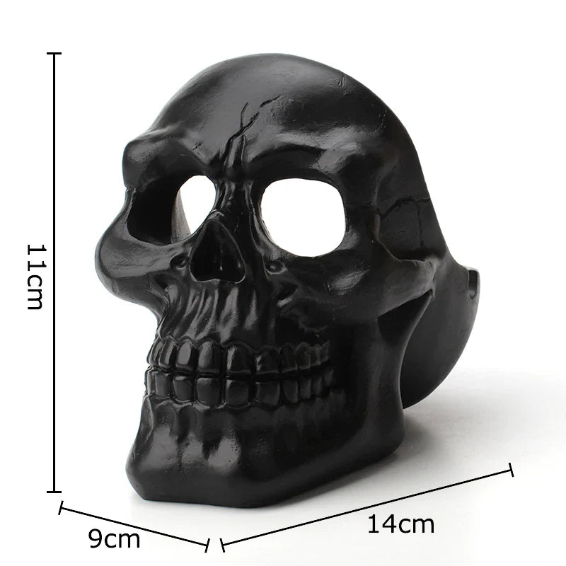 Afralia™ Creative Skull Ashtray - Halloween Decor & Smoking Accessory, Portable & Windproof Resin Craft Gift