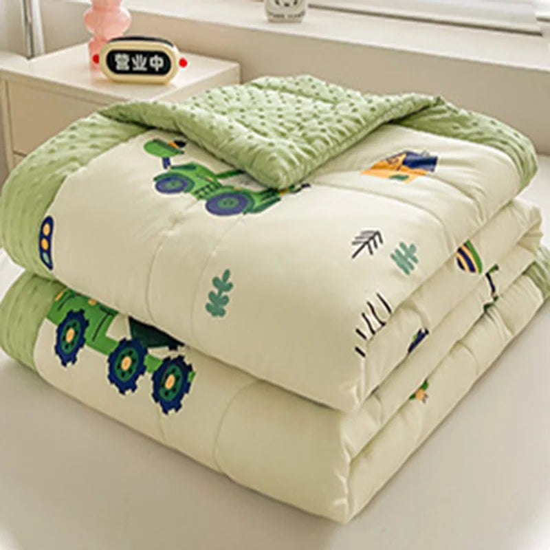 Afralia™ Cartoon Pattern Summer Comforter: Skin-Friendly Breathable Quilt for Kids & Adults