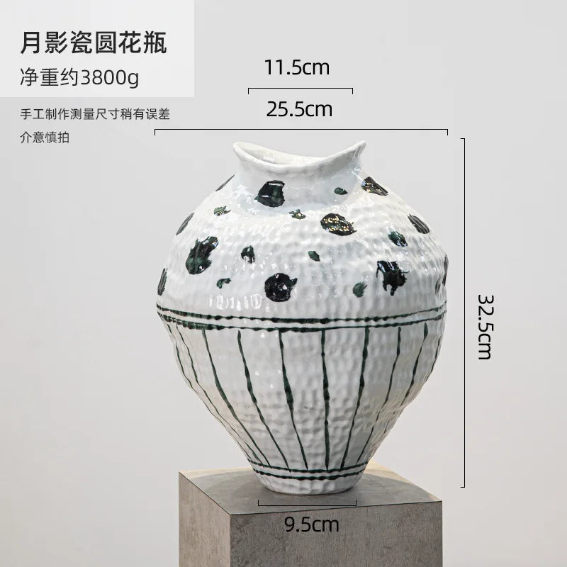 Afralia™ Ceramic Graffiti Vase Handcrafted Porcelain Floral Arrangement Home Decor