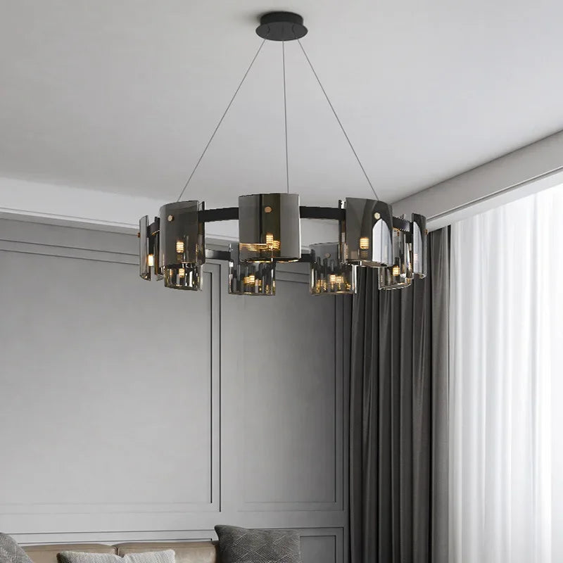 Afralia™ LED Straight Line Ceiling Chandelier Modern Pendent Light for Living Dining Room