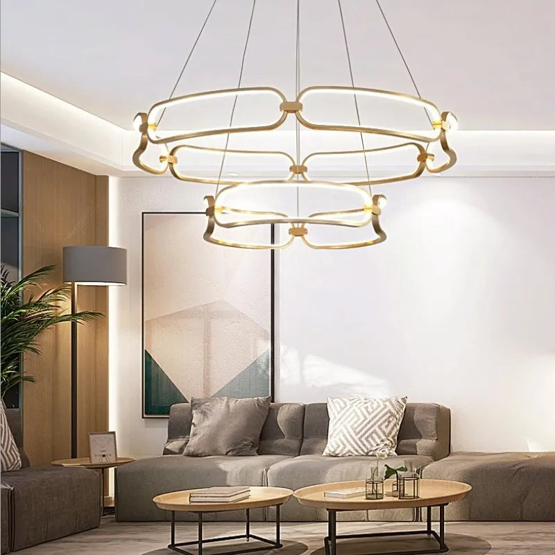 Afralia™ Adara Luxury LED Chandelier: Modern Ring Light for Home Interior Decoration