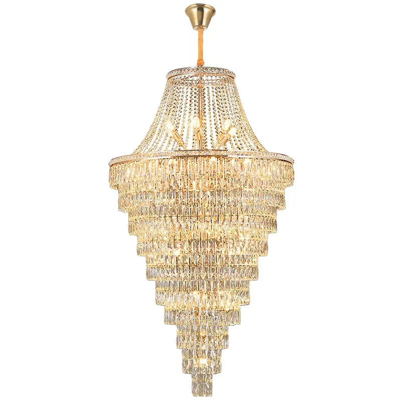 Afralia™ Crystal Luxury Chandelier for Hotel Lobby, Living Room, Villa Decor