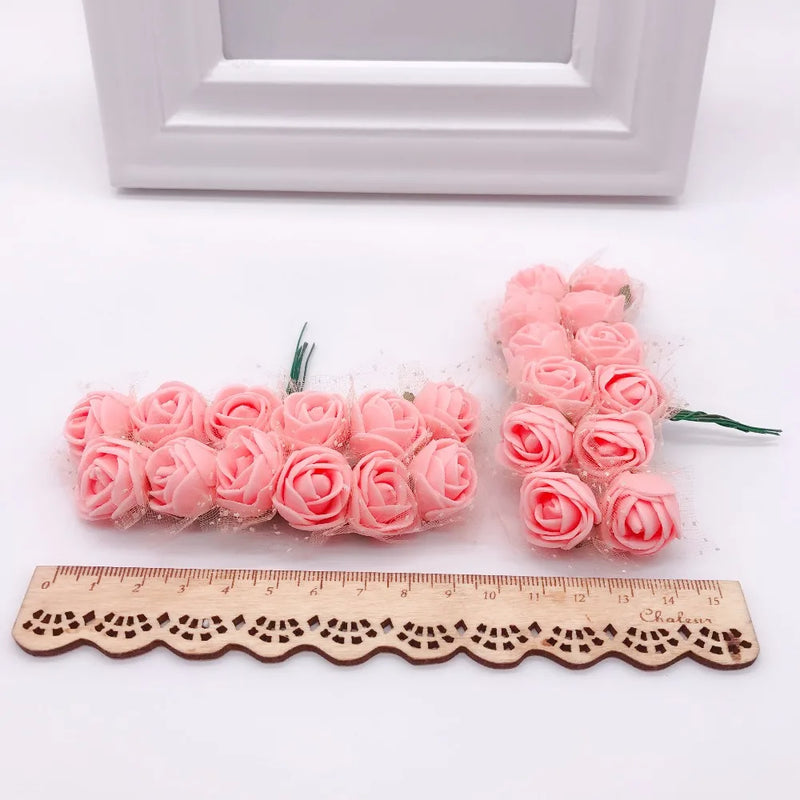 Afralia™ Mini Multicolor Foam Rose Flowers for Home Wedding Decor