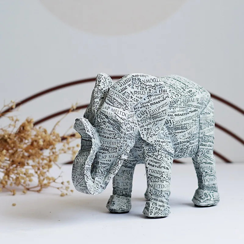 Afralia™ Resin Elephant Statue: Elegant Home Office Bookshelf Decor & Memorial Gift