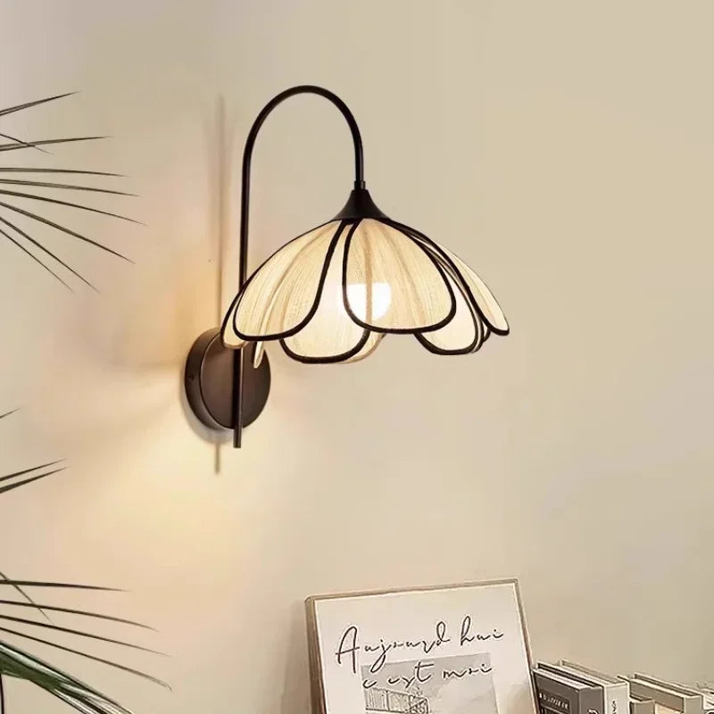 Afralia™ Modern Creamy E27 Wall Sconce LED Lamp Petals Luminarias for Indoor Lighting