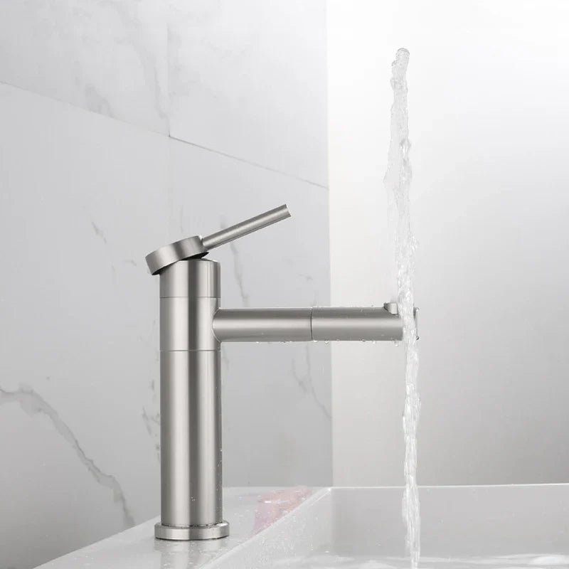 Afralia™ Swivel Black Basin Faucet - Single Handle 304 Stainless Steel Mixer Tap