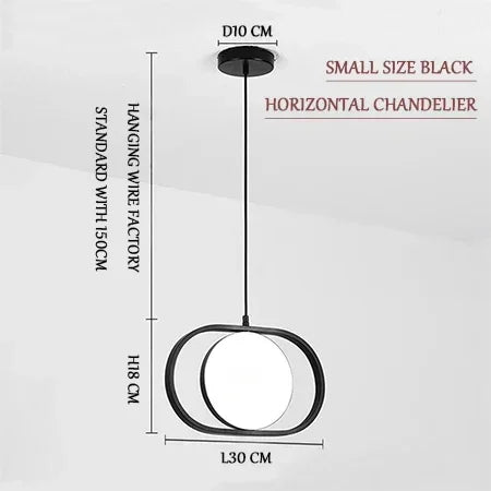 Afralia™ Modern Black LED Bedroom Hanging Lamp, Up Down Eye Glod Light