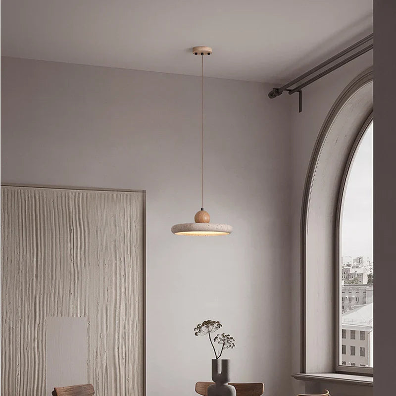 Afralia™ Yellow Limestone Wabi Sabi Pendant Lamp