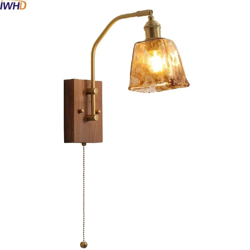 Afralia™ Glass Copper LED Wall Lamp Modern Stair Light Fixtures applique murale