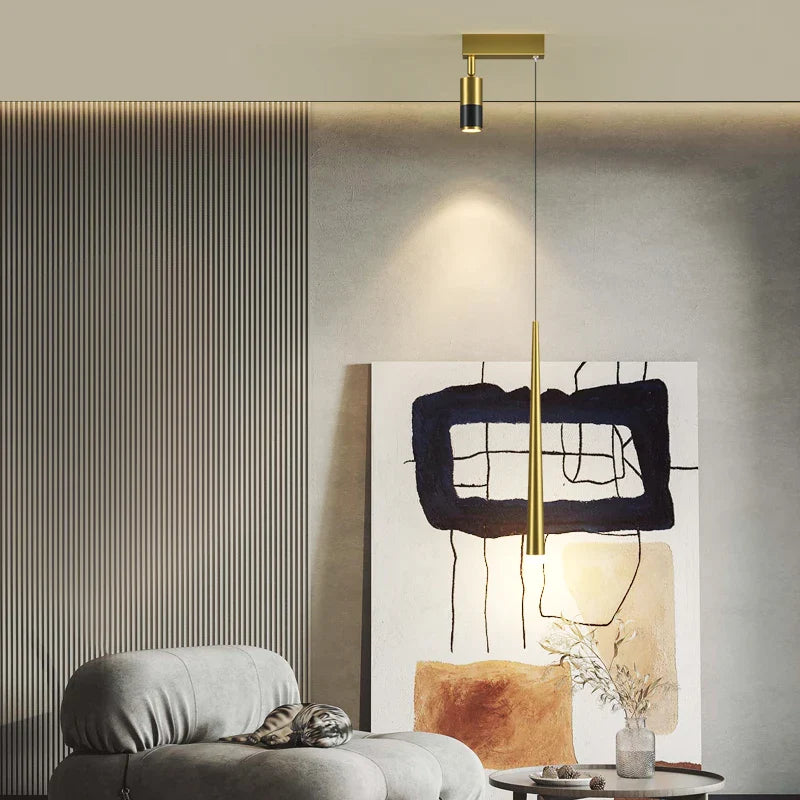 Afralia™ Golden Pendant Chandelier for Bedroom & Living Room Décor