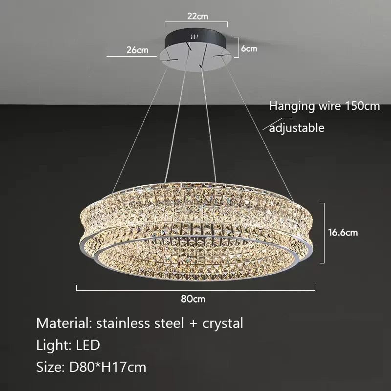 Afralia™ Crystal Ceiling Chandelier for Living Dining Bedroom Home Decor - Modern Luxury Lighting