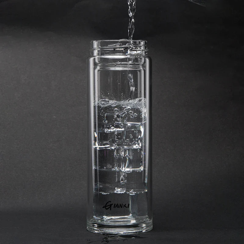 Afralia™ Glass Water Cup with Tea Filter, Various Capacities - Office & Kitchen Essential
