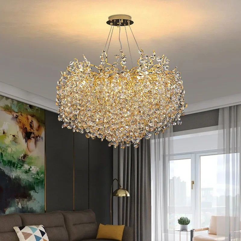 Afralia™ Crystal Chandeliers: Elegant Lighting Decor for Home Villa Living Room Bedroom