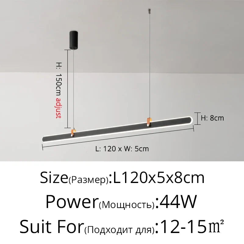 Afralia™ Long Strip Pendant Lamp: Minimalist Nordic Design for Luxurious Dining and Bar Lighting