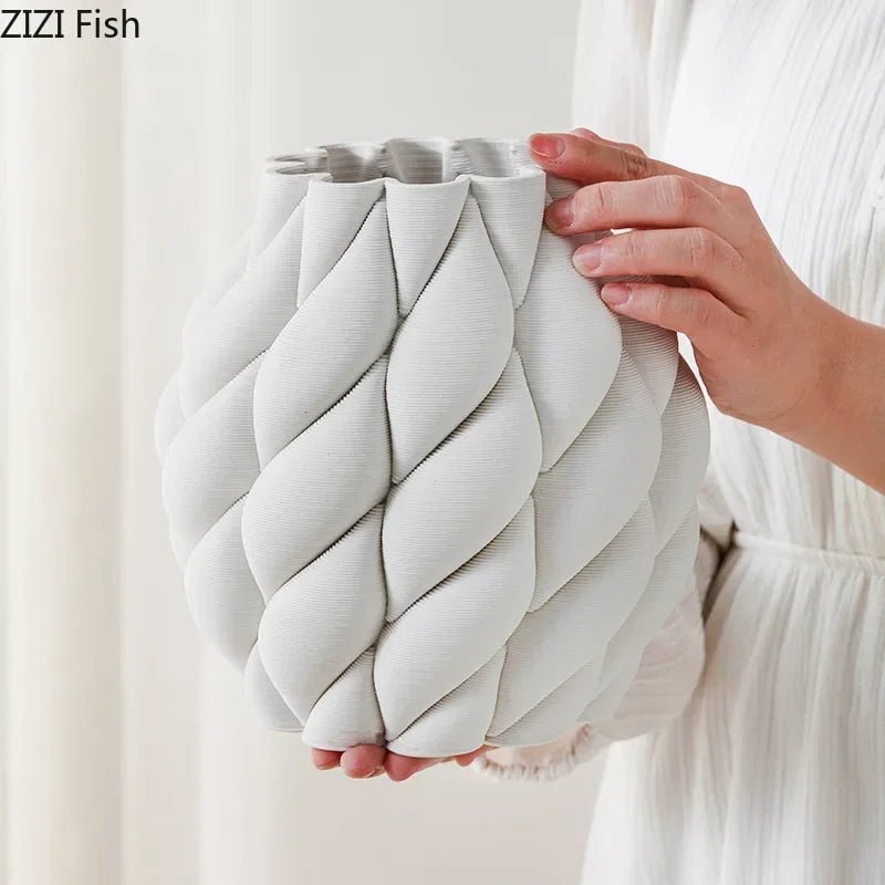 Afralia™ Minimalist Ceramic Vase for Creative Plant Pot Decoration and Flower Arrangement