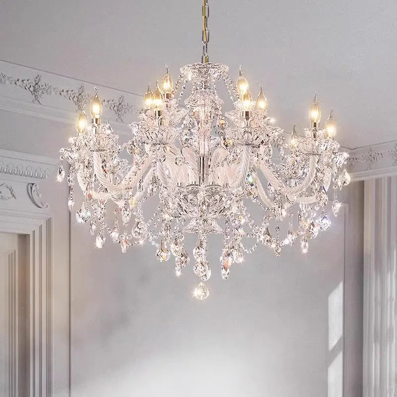 Afralia™ Crystal Chandelier: Modern Home Decoration Pendant Lights for Living & Dining Room