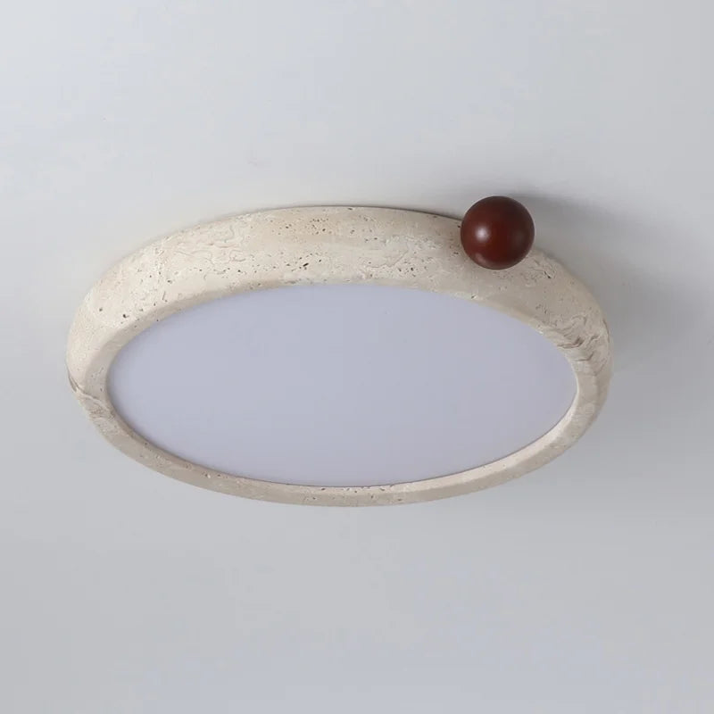 Afralia™ Modern Wood Stone LED Ceiling Light for Bedroom Living Room