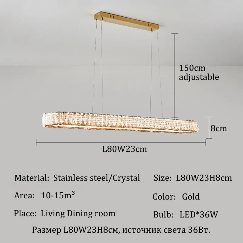 Afralia™ Gold LED Crystal Chandelier for Home Living Dining Room Lighting
