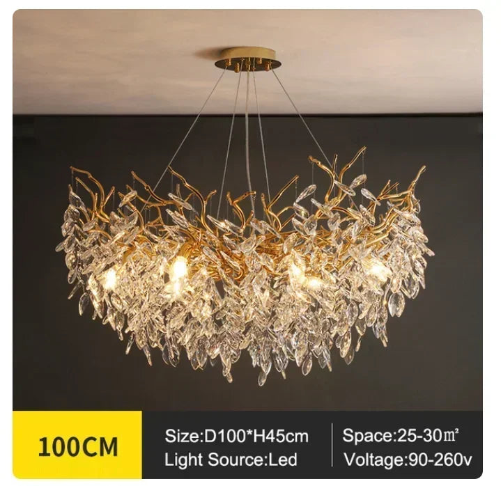 Afralia™ Modern Minimalist Crystal LED Chandelier for Luxury Living Room
