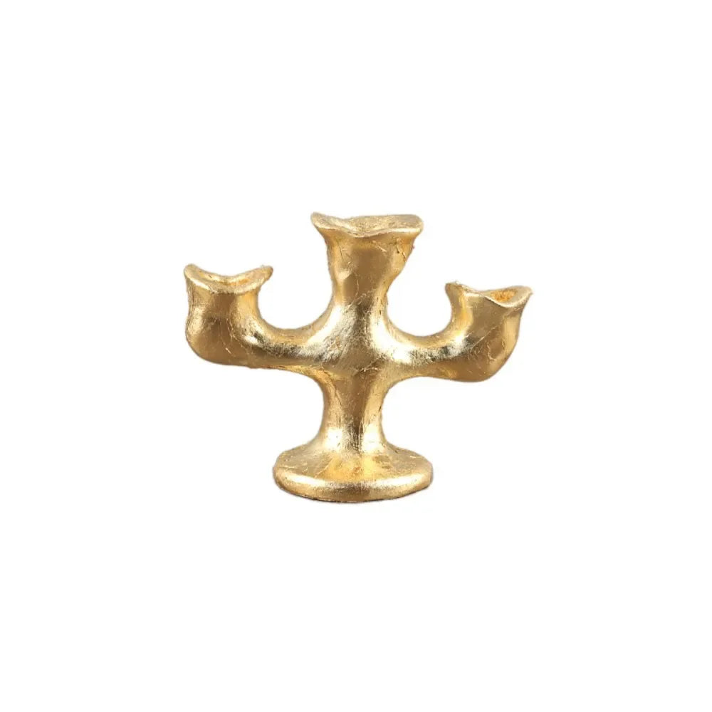 Afralia™ Gold Resin Candle Holder Trio for Wedding Centerpieces & Home Decor