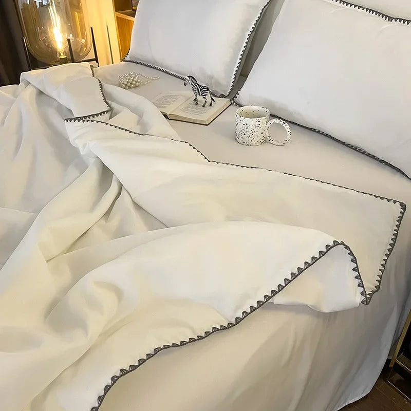 Afralia™ Embroidery Cooling Comforter, Queen Size, Soft & Breathable for Spring Summer