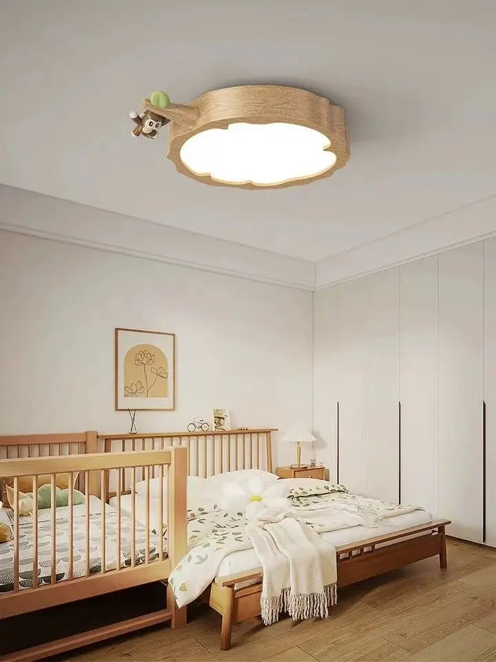 Afralia™ Modern Log Wind Room Ceiling Lamp