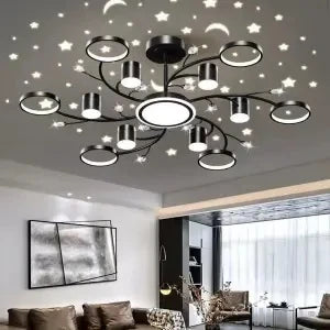 Afralia™ Nordic Starry Sky Dimmable LED Ceiling Chandelier for Home Decor Lighting