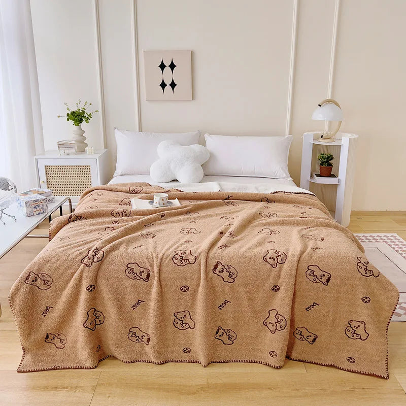 Afralia™ Flower Embroidered Lamb Wool Blanket: Versatile All Seasons Shawl & Travel Companion