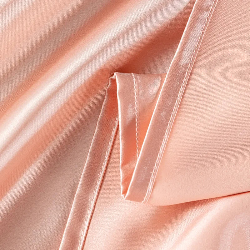 Afralia™ Mulberry Silk King Size Sheet Set - Luxury Soft Bed Cover in Solid Color