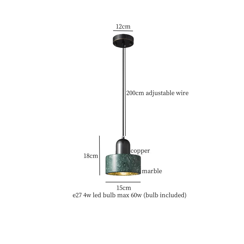 Afralia™ Marble Copper LED Pendant Lights: Nordic Minimalism Hanging Lamp for Kitchen, Loft, Bedroom