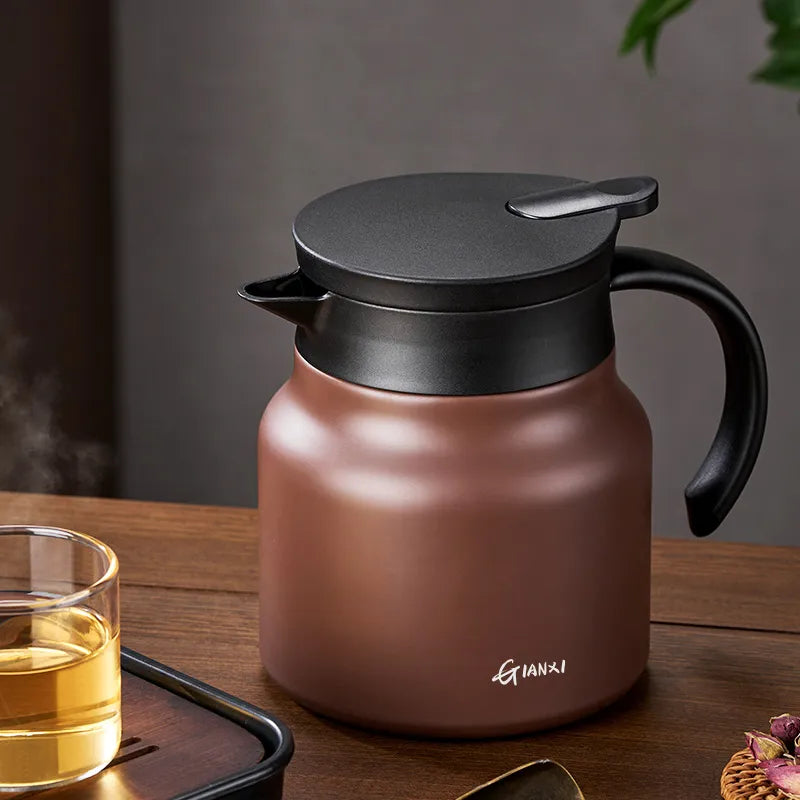 Afralia™ Stainless Steel & Ceramic Stewing Teapot - Portable Brew Thermos Pot