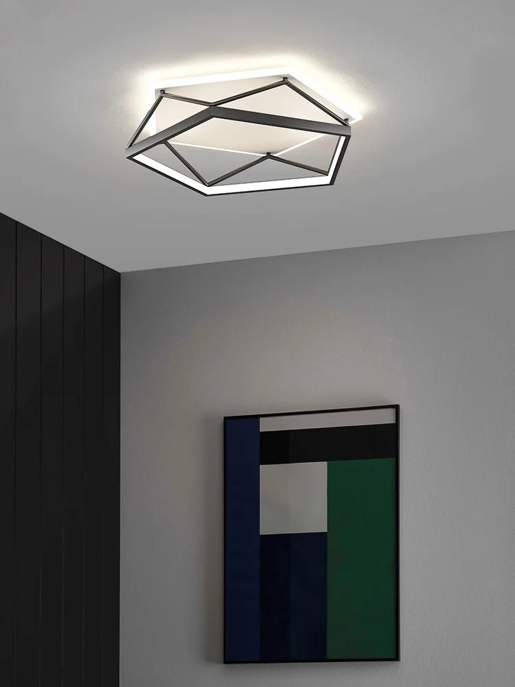 Afralia™ Geometric LED Ceiling Lamp_Nordic Minimalist Design for Modern Bedroom