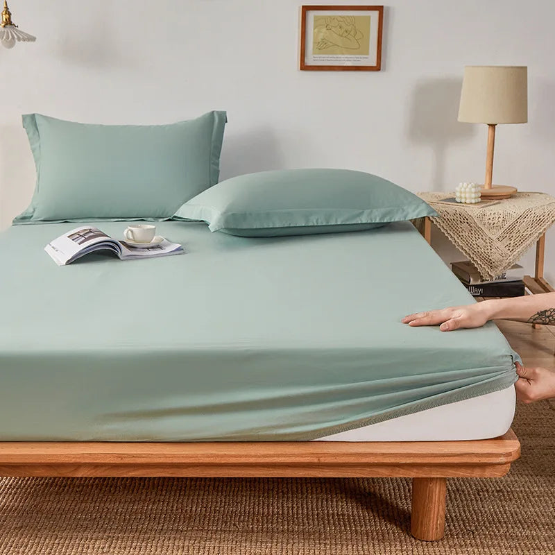 Afralia™ Pure Cotton Fitted Sheet: Comfortable Solid Color Mattress Cover