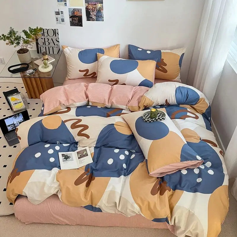 Afralia™ Nordic Cotton Printed Bedding Set for Twin Beds - Ultra Soft & Skin Friendly Home Bedclothes