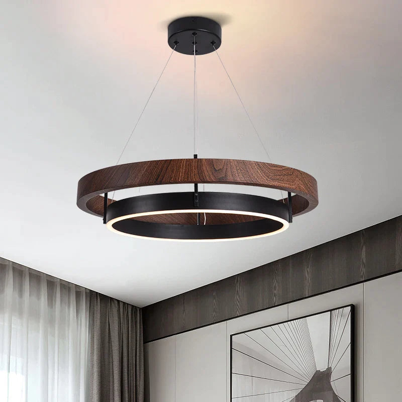 Afralia™ Double Circular LED Chandelier for Dining, Living Room, Kitchen - Modern Nordic Design