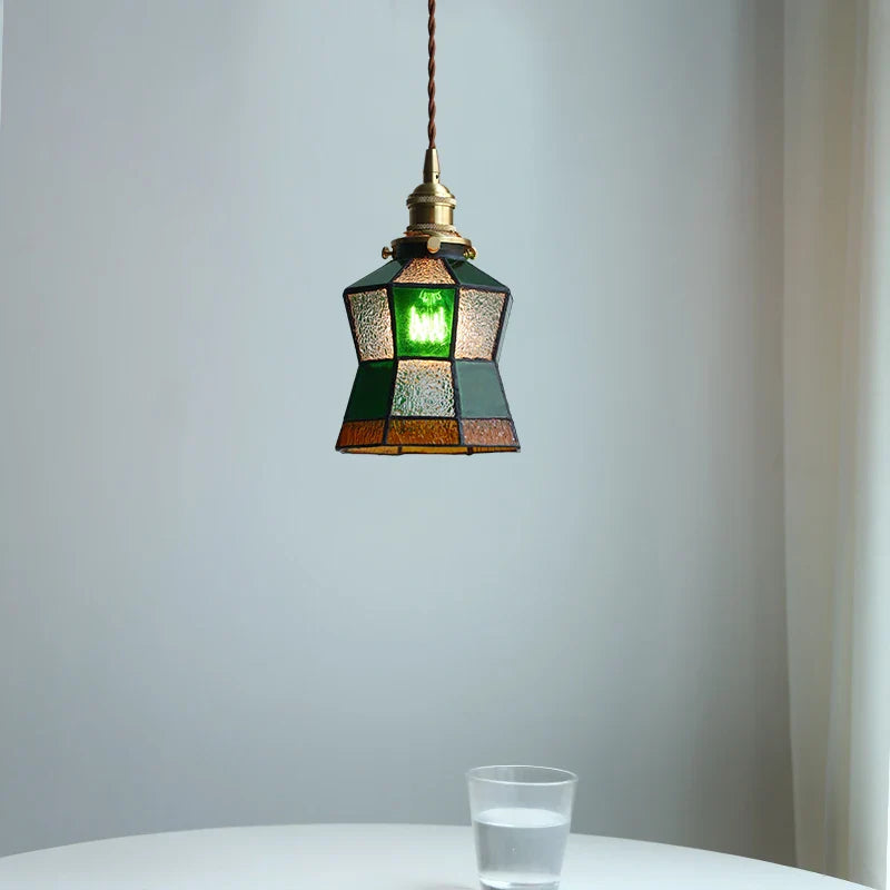 Afralia™ Colorful Glass Tiffany Style LED Pendant Lamp, Modern Hanging Light Fixture