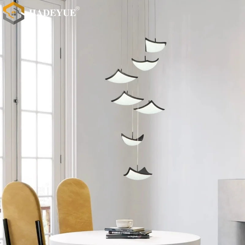 Afralia™ Crystal Sand Staircase Chandelier-Living, Dining, Bedroom LED Decorative Light