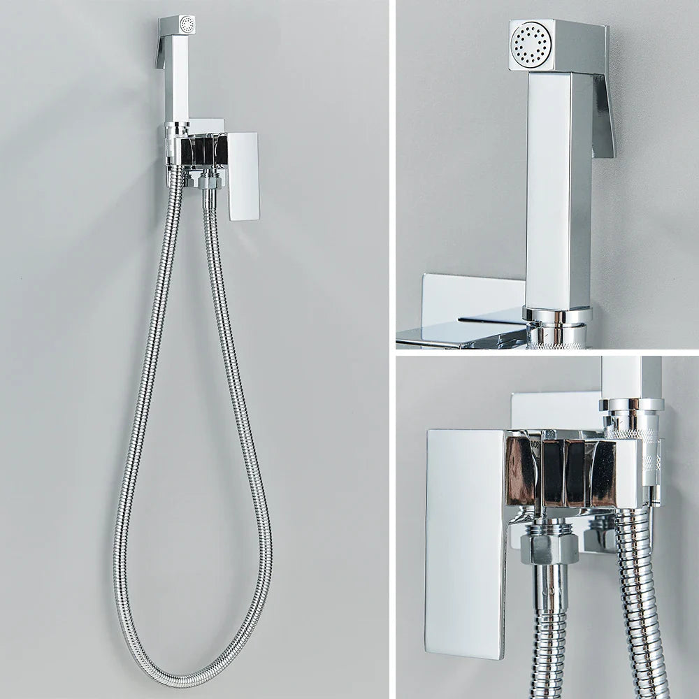 Afralia™ Chrome Bidet Faucet Mixer for Toilet Clean High Pressure Washer Muslim Ducha