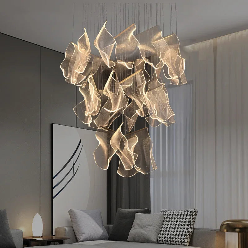 Afralia™ Modern LED Chandeliers for Home Decor & Villa, Living Dining Room Pendant Lights