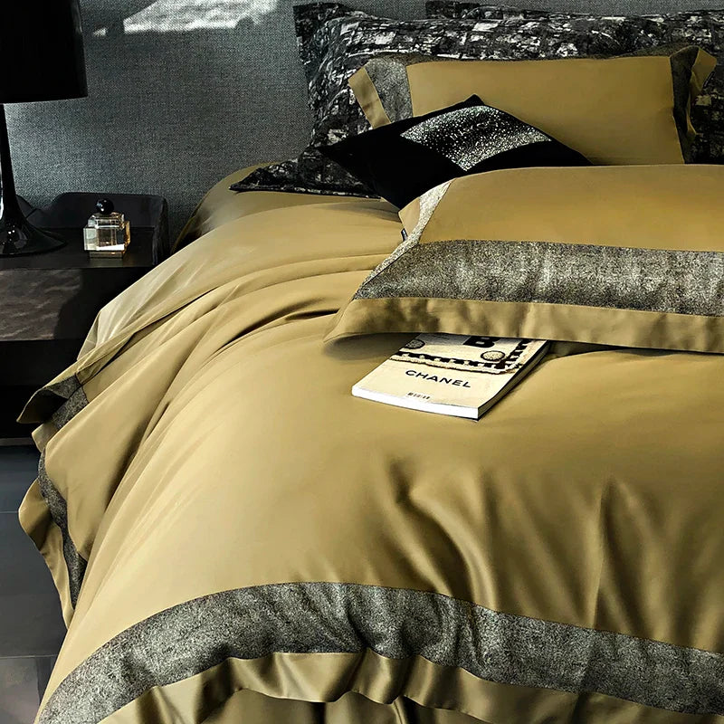 Afralia™ 1400TC Egyptian Cotton Luxury Bedding Set with Duvet Cover, Sheet, Pillowcases