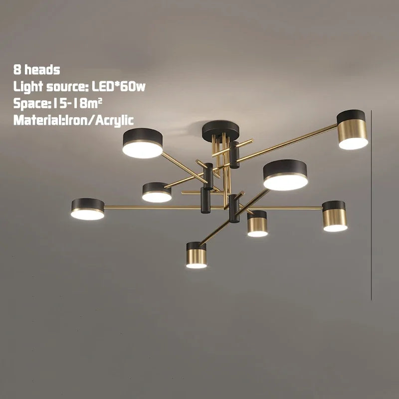 Afralia™ Nordic Chandelier Light Luxury Modern Minimalist Dining Room Creative Bedroom Lamp