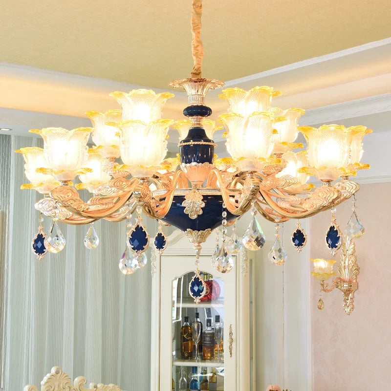 Afralia™ Elegant Crystal Chandelier Living Room Bedroom Lighting