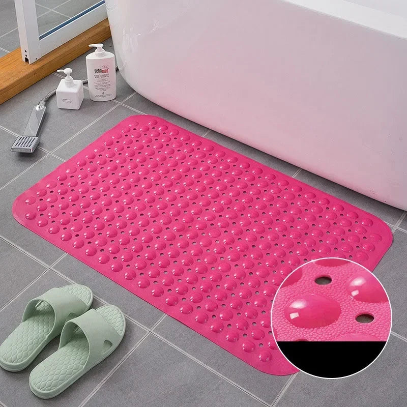 Afralia™ Non-Slip Bathtub Mat with Drain Hole and Suction Cups